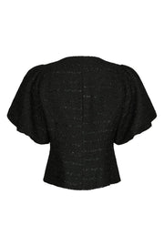 Anela Boucle Blouse | Black | Bluse fra Neo Noir