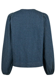 Silvi Overdyed Dot Blouse | Ash Blue | Bluse fra Neo Noir