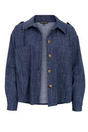 Box Shirt Jacket | Navy Denim | Jakker fra Black Colour