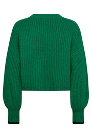Coralie Crop Rib O-Knit 32140 | Green | Strik fra Co'couture