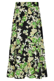 Mison Skirt | Black w. Piquant Green | Nederdel fra Freequent