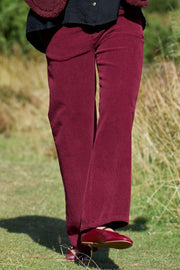 Cora Corduroy Box Pant | Wine | Bukser fra Black Colour