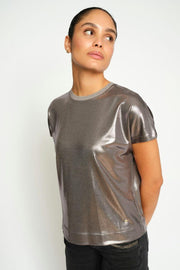Nivola O-neck Metallic Tee | Mockingbird | T-shirt fra Mos Mosh