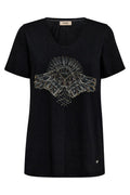 Nadine O-SS Deco Tee | Black | T-shirt fra Mos Mosh