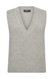 Zhara Thyra Knit Vest | Light Grey Melange | Strik fra Mos Mosh