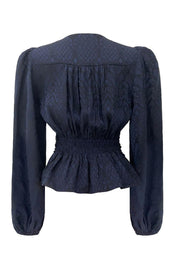 Tiki Ls Twist Blouse | Navy Black | Bluse fra Liberté