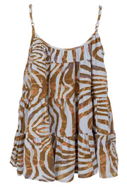 Luna Flare Strap Top | Blue Zebra | Bluse fra Black Colour
