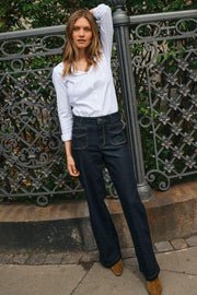 Colette Deluxe Jeans 32' | Dark Blue | Jeans fra Mos Mosh