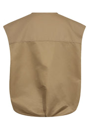 Kura Solid Waistcoat   | Sesame | Vest fra Mos Mosh