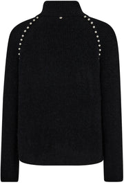 Zora Bead highneck knit  | Black | Strik fra Mos Mosh