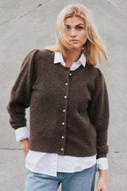 Nuna Knit Cardigan | Brown Melange | Cardigan fra Neo Noir