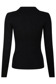 Panama Knit Blouse | Black | Bluse fra Neo Noir