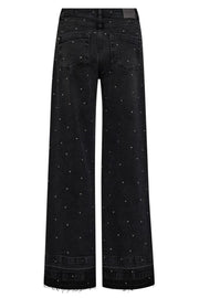 Dara Studs Jeans Regular | Dark Grey Denim | Jeans fra Mos Mosh
