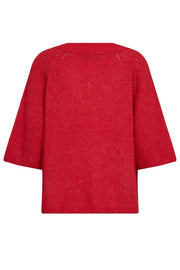 Taci 3/4 V-Neck Knit  | Chinese Red | Strik fra Mos Mosh