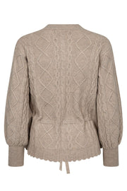 Row Cable Tie Cardigan 32166 | Bone | Strik fra Co'couture