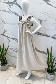 Leopard Strap Dress A1810ROBE | Beige | Kjole fra Avery