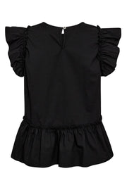 Ellie Frill Top 35411 | Black | S/S Shirts fra Co'couture