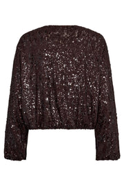 Sophie Sequin Balloon Jacket 30371 | Dark Brown | Jakke fra Co'couture