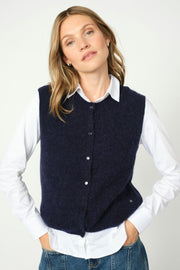Almine Thora Knit Vest | Maritime Blue | Vest fra Mos Mosh