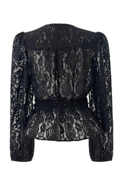 Tiki Ls Twist Blouse | Black Lace | Bluse fra Liberté