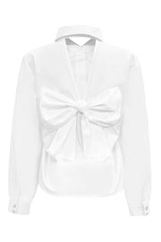 Bobo Ls Bow Shirt | White | Skjorte fra Liberté