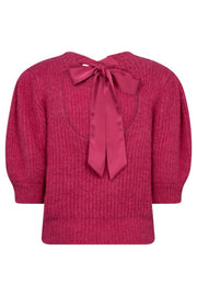 Coralie Bow Rib Knit 32135 | Flash Pink | Strik fra Co'couture