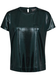 Nivola O-neck Metallic Tee  | Dark Pine | T-shirt fra Mos Mosh