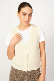 Kirby Knit Vest | Ecru | Strik fra Mos Mosh