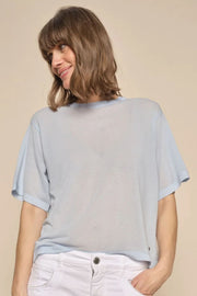 Kit Ss Tee | Cashmere Blue | T-shirt fra Mos Mosh