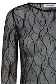 Mercy Mesh O-Blouse 33187 | Black | T-Shirt fra Co'couture
