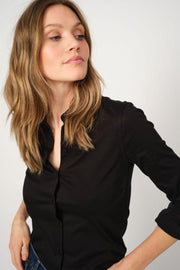 Tina Jersey Shirt | Black | Jersey skjorte fra Mos Mosh