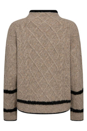 Hiro Pullover 206745 | Desert Taupe Mel. W. Black | Strik fra Freequent