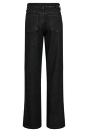 Dara Coated PantLong | Black | Bukser fra Mos Mosh