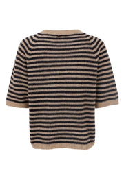 Dell Striped Jumper | Black | Strikket Top fra Black Colour