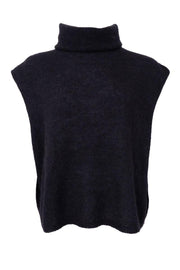 Dell Roll Neck Knit Vest | Black | Strik fra Black Colour