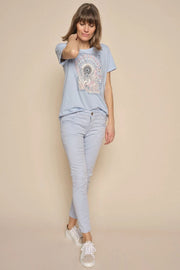 Melika O-SS Tee | Cashmere Blue | T-shirt fra Mos mosh
