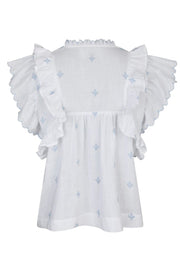 Jayla Embroidery Top | White | Bluse fra Neo Noir