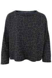 Zelda Sweatshirt | Grey Leopard | Sweatshirt fra Black Colour