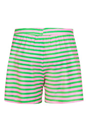 Alma Shorts | Green Pink Stripe | Shorts fra Liberté