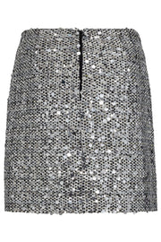 Boucle Sequin Mini Skirt 34173 | WhiteBlack | Nederdel fra Co'couture