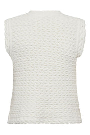 Milly Knit Vest 32131 | Off white | Strik fra Co'couture