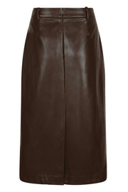 Nettie Faux Leather Skirt | Dark Brown | Nederdel fra Neo Noir