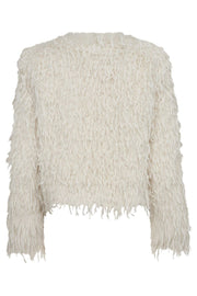 Feather Faux Fur Jacket 30252 | Off white | Jakke fra Co'couture