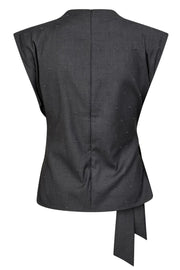 Saga Pleat Top 35760 | Mid Grey | T-Shirt fra Co'couture