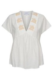 Roseli Ss Blouse | White | Bluse fra Liberté