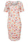 Alma Ss Turn Dress | Creamy Peach Flower | Kjole fra Liberté