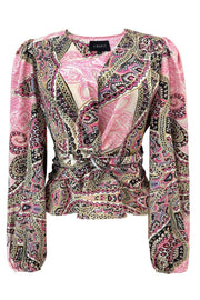 Tiki Ls Twist Blouse | Pink Scarf | Bluse fra Liberté