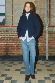 Amity Zip Knit Cardigan | Maritime Blue | Strik fra Mos Mosh