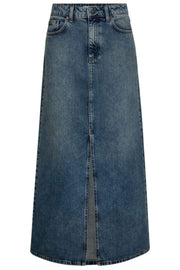 Darin Long Slit Skirt 34148 | Denim blue | Nederdel fra Co'couture