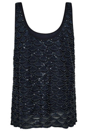 Astra Bead Top | Salute Navy | Bluse fra Mos Mosh